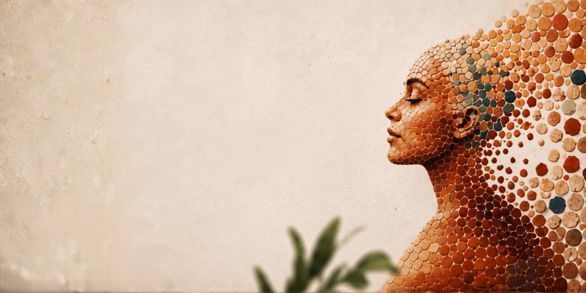 Mosaic Imprints — hand-cut mosaic portrait by Natasha Desai